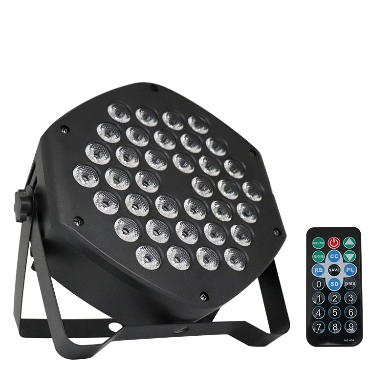 Светодиодный пластиковый прожектор DMX512 с пультом дистанционного управления, 36 шт.
Светодиодный пластиковый прожектор DMX512 с пультом дистанционного управления, 36 шт.