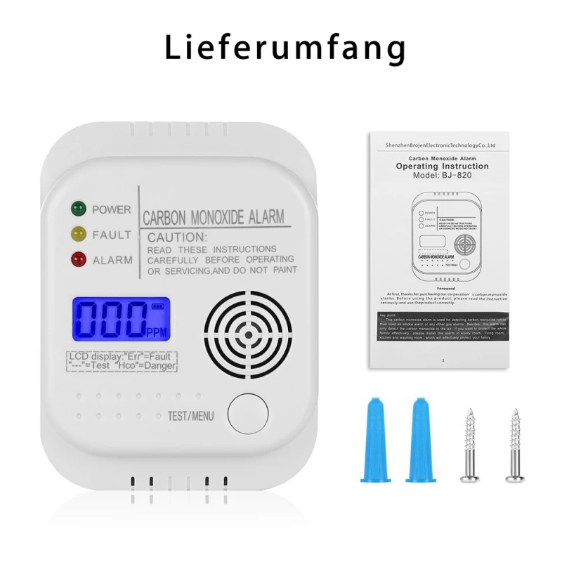 CO Carbon Monoxide Detector Detector Alarm Sensor for Home Security Warns Both Acoustically and Optically
CO Carbon Monoxide Detector Detector Alarm Sensor for Home Security Warns Both Acoustically and Optically