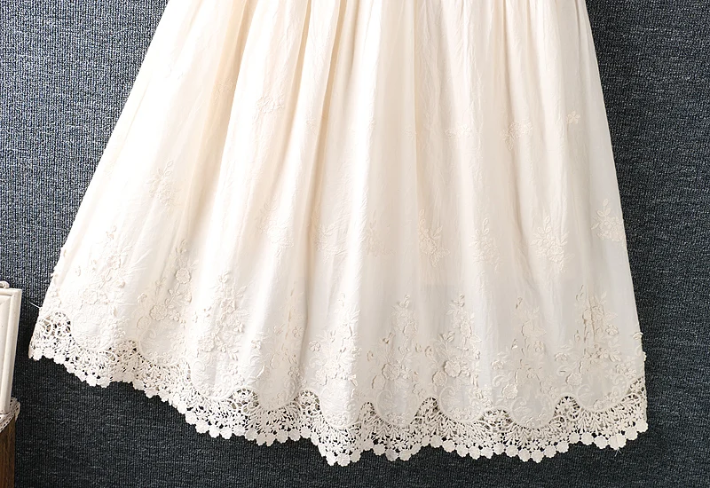 New Spring Women Skirt Japan Style Mori Girl Fresh Elastic Waist Flower Embroidery Cotton linen White Loose Skirt
New Spring Women Skirt Japan Style Mori Girl Fresh Elastic Waist Flower Embroidery Cotton linen White Loose Skirt