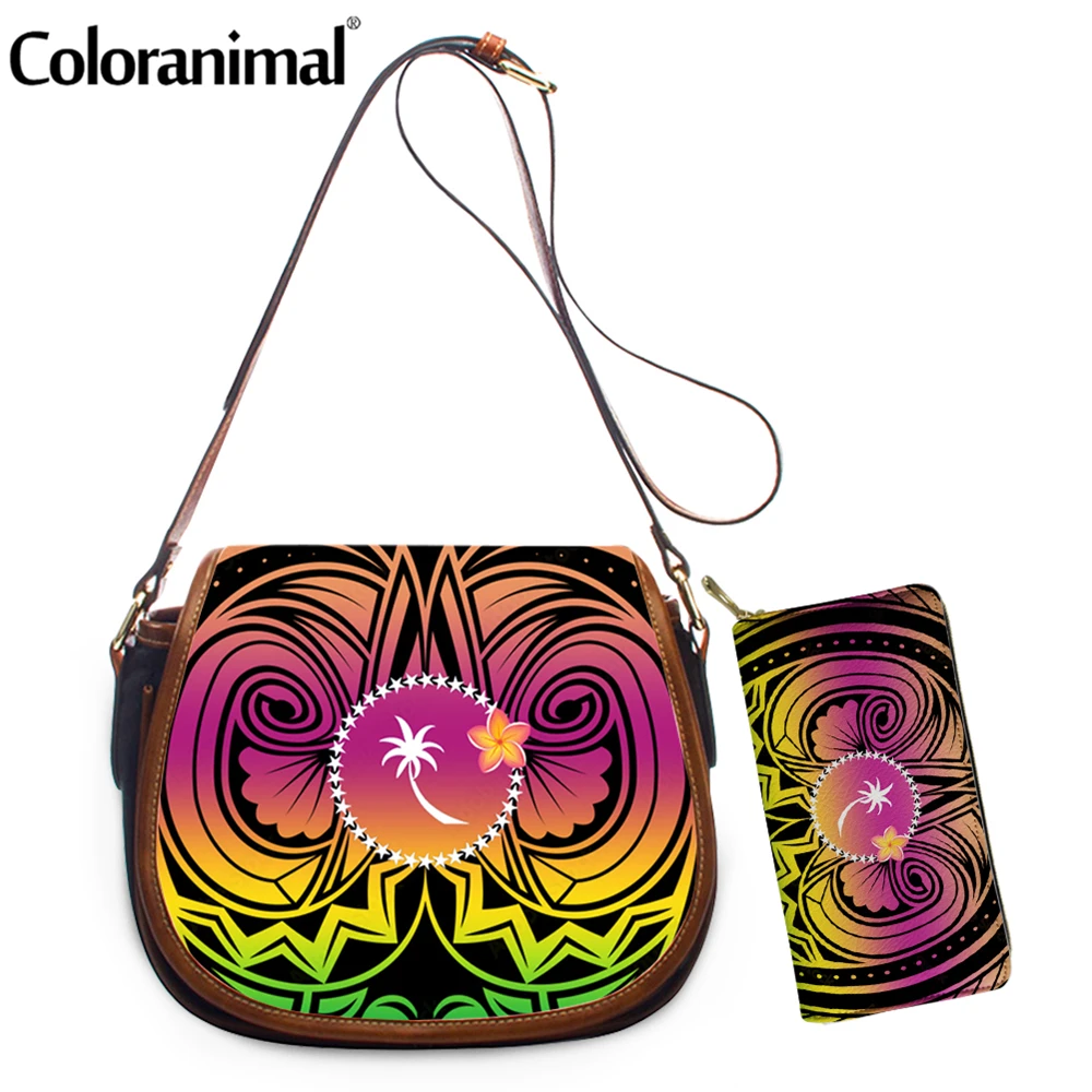 Coloranimal Gradient Color Chuuk Polynesian Plumeria Printed Women Crossbody Bag PU Leather 2Pcs/Set Shouder Bag&Wallet Bolsa
Coloranimal Gradient Color Chuuk Polynesian Plumeria Printed Women Crossbody Bag PU Leather 2Pcs/Set Shouder Bag&Wallet Bolsa