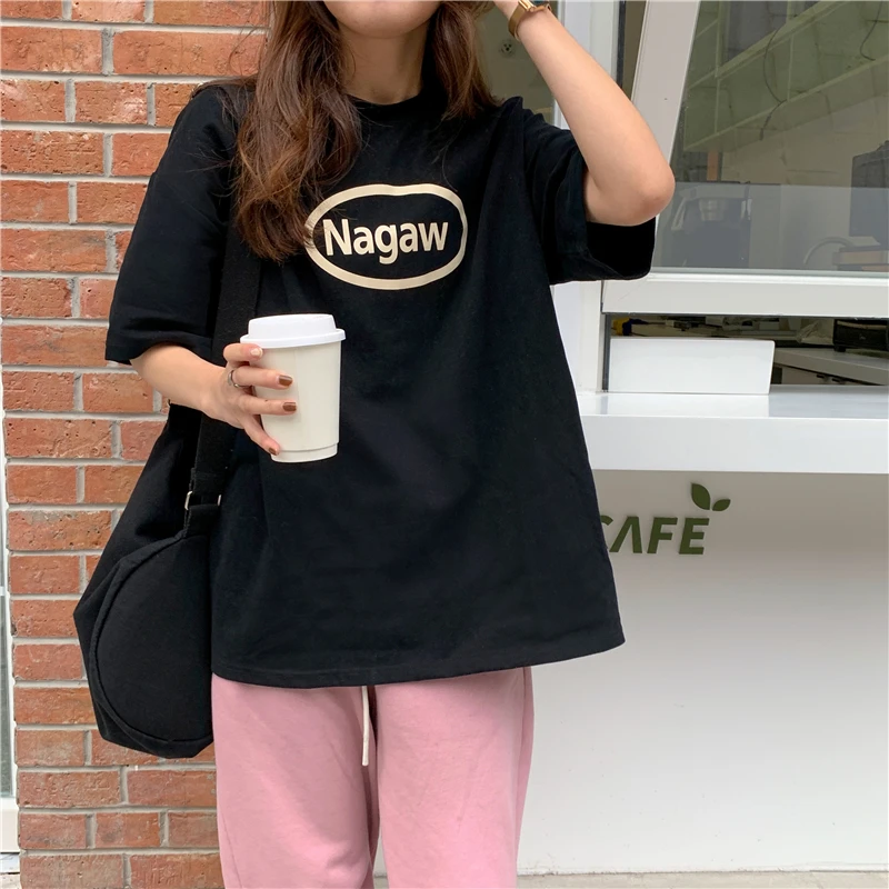 Sweet Cool Style Vintage Short-sleeved T Shirt Women 2021 New Letter Print T-shirt Female Summer Loose Mid Length Tops Tee Woman
Sweet Cool Style Vintage Short-sleeved T Shirt Women 2021 New Letter Print T-shirt Female Summer Loose Mid Length Tops Tee Woman