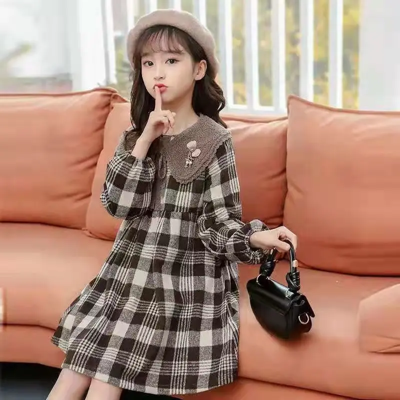 Girls Autumn and Winter Dress New Female Treasure Plaid Long Sleeve Super Fairy Skirt in the Big Children's Foreign Fashion
Girls Autumn and Winter Dress New Female Treasure Plaid Long Sleeve Super Fairy Skirt in the Big Children's Foreign Fashion