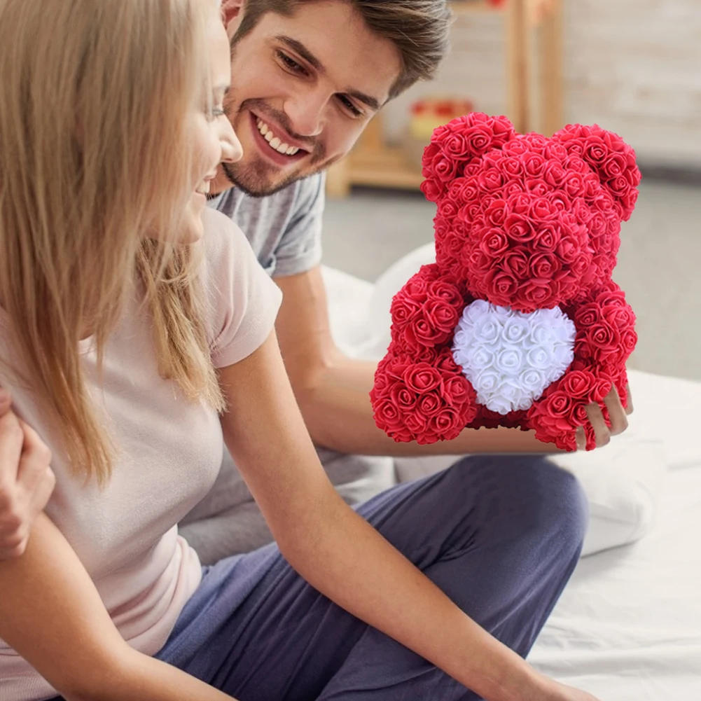 25cm Teddy Bear Of Rose Artificial Flowers Rose Bear For Women Valentine's Wedding Anniversary Birthday Christmas Gift
25cm Teddy Bear Of Rose Artificial Flowers Rose Bear For Women Valentine's Wedding Anniversary Birthday Christmas Gift
