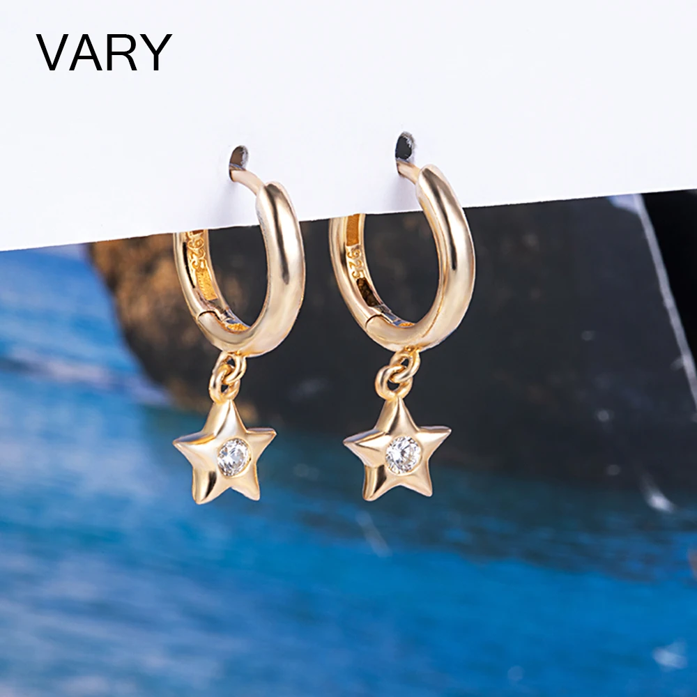 VARY 925 sterling silver five-pointed star luxury zircon hot selling trend fashion real 18k gold jewelry earrings for women
VARY 925 sterling silver five-pointed star luxury zircon hot selling trend fashion real 18k gold jewelry earrings for women