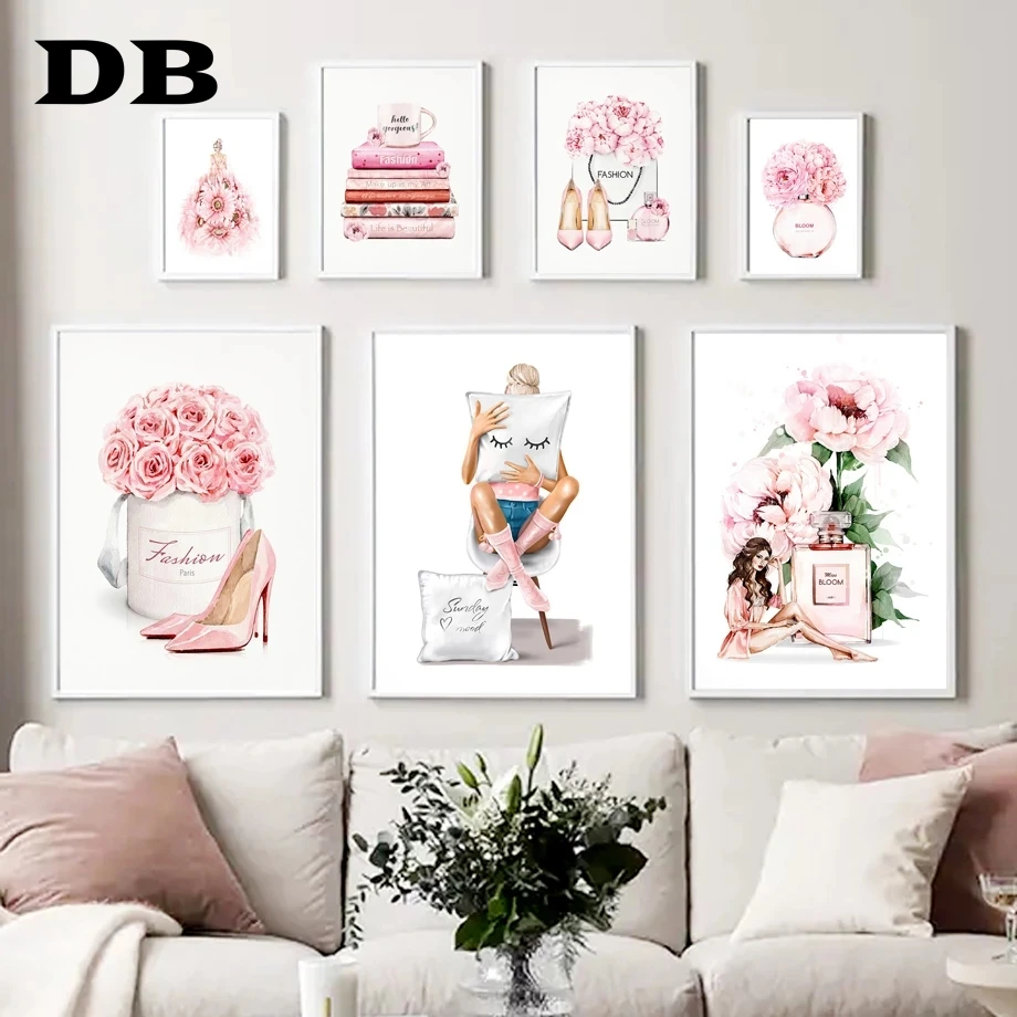Pink Flower Fashion Girl Paris Perfume Book Bag Wall Art Print Canvas Painting Nordic Poster Wall Pictures For Living Room Decor
Pink Flower Fashion Girl Paris Perfume Book Bag Wall Art Print Canvas Painting Nordic Poster Wall Pictures For Living Room Decor