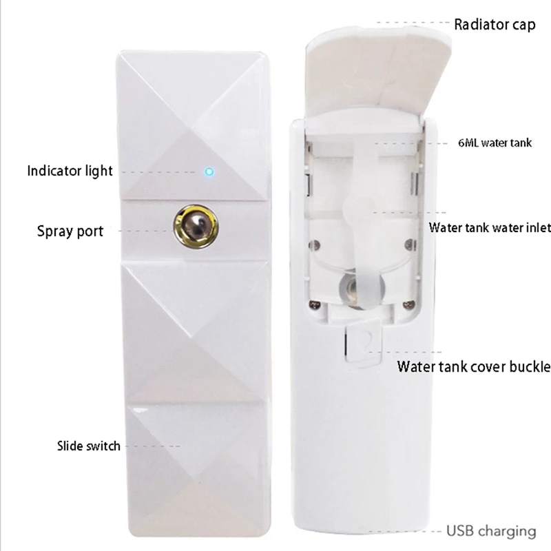 2 Pcs Usb Nano Handy Mist Spray Humidifier Face Hydration Atomization Sprayer Skin Care Machine-White & Black
2 Pcs Usb Nano Handy Mist Spray Humidifier Face Hydration Atomization Sprayer Skin Care Machine-White & Black