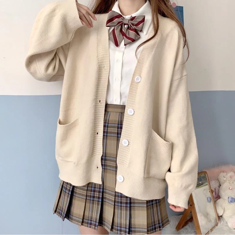 Japan School Sweater Spring Autumn 100% V-neck Cotton Knitted Sweater JK Uniforms Cardigan Multicolor Student Girls Cosplay
Japan School Sweater Spring Autumn 100% V-neck Cotton Knitted Sweater JK Uniforms Cardigan Multicolor Student Girls Cosplay