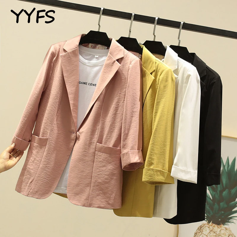 Solid Blazers Women Cotton and linen Suit Coat Long Sleeve blazers and jackets Casual office Business Suit femme Outwear 2020
Solid Blazers Women Cotton and linen Suit Coat Long Sleeve blazers and jackets Casual office Business Suit femme Outwear 2020