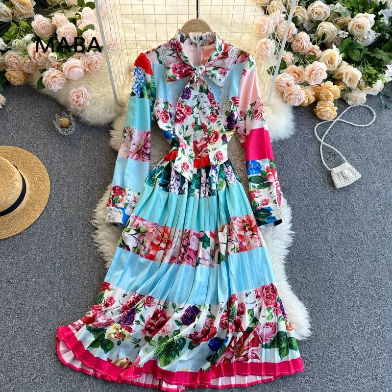 Женское винтажное платье до середины икры, элегантное роскошное вечернее платье с цветочным принтом и высокой талией, осень 2021
Женское винтажное платье до середины икры, элегантное роскошное вечернее платье с цветочным принтом и высокой талией, осень 2021