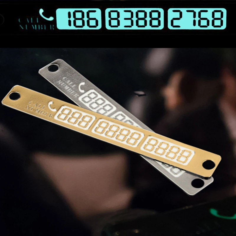 

Hot Temporary Car Parking Card Telephone Number Card Notification Night Light Sucker Plate Car Styling Clear Phone Number Card