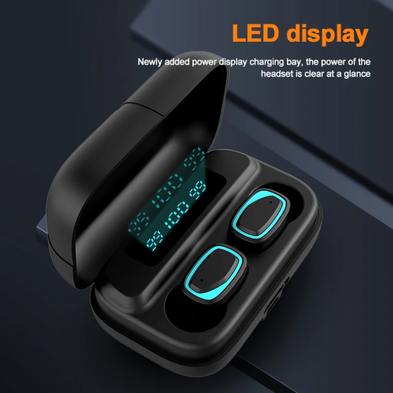 KS01 TWS Bluetooth 5.0 headset wireless in-ear sports earbuds three-screen LED digital display touch bass stereo gaming headset
KS01 TWS Bluetooth 5.0 headset wireless in-ear sports earbuds three-screen LED digital display touch bass stereo gaming headset