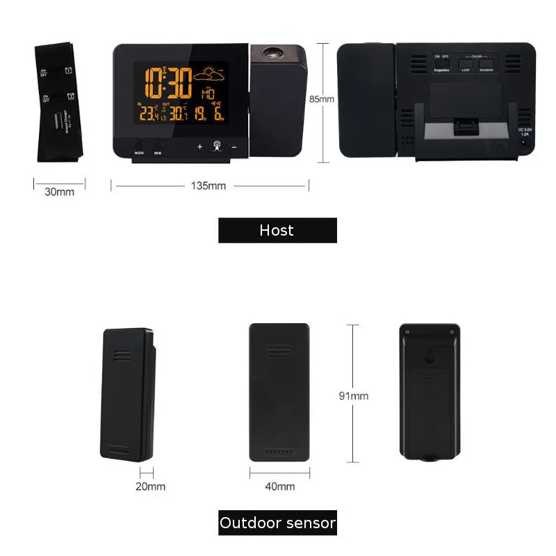 LED Digital Alarm Clock 8 Colors LED Temperature Display Weather Forecast Snooze Table Clock With Time Projection EU/US Plug
LED Digital Alarm Clock 8 Colors LED Temperature Display Weather Forecast Snooze Table Clock With Time Projection EU/US Plug