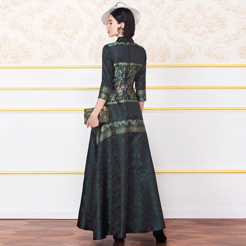 Vintage Long Dress 2019 Autumn Women Elegant Dress Jacquard Evening Gown Wedding Party Prom Special Occasion Maxi DZ2232 
Vintage Long Dress 2019 Autumn Women Elegant Dress Jacquard Evening Gown Wedding Party Prom Special Occasion Maxi DZ2232