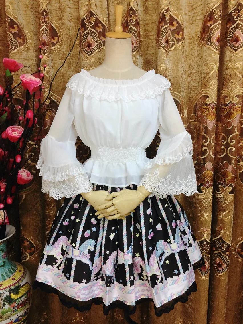 Lolita chiffon ruffled flared sleeve sleeve shirt high waist shirt victorian shirt loose gothic lolita shirt loli cos lolita
Lolita chiffon ruffled flared sleeve sleeve shirt high waist shirt victorian shirt loose gothic lolita shirt loli cos lolita
