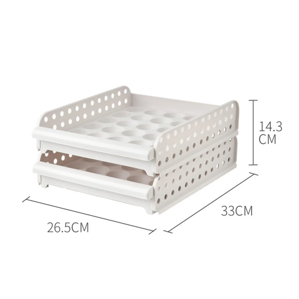 Stackable Egg Storage Box 30 Grids Egg Container Egg Tray for Home Kitchen (White, Single-layer)
Stackable Egg Storage Box 30 Grids Egg Container Egg Tray for Home Kitchen (White, Single-layer)
