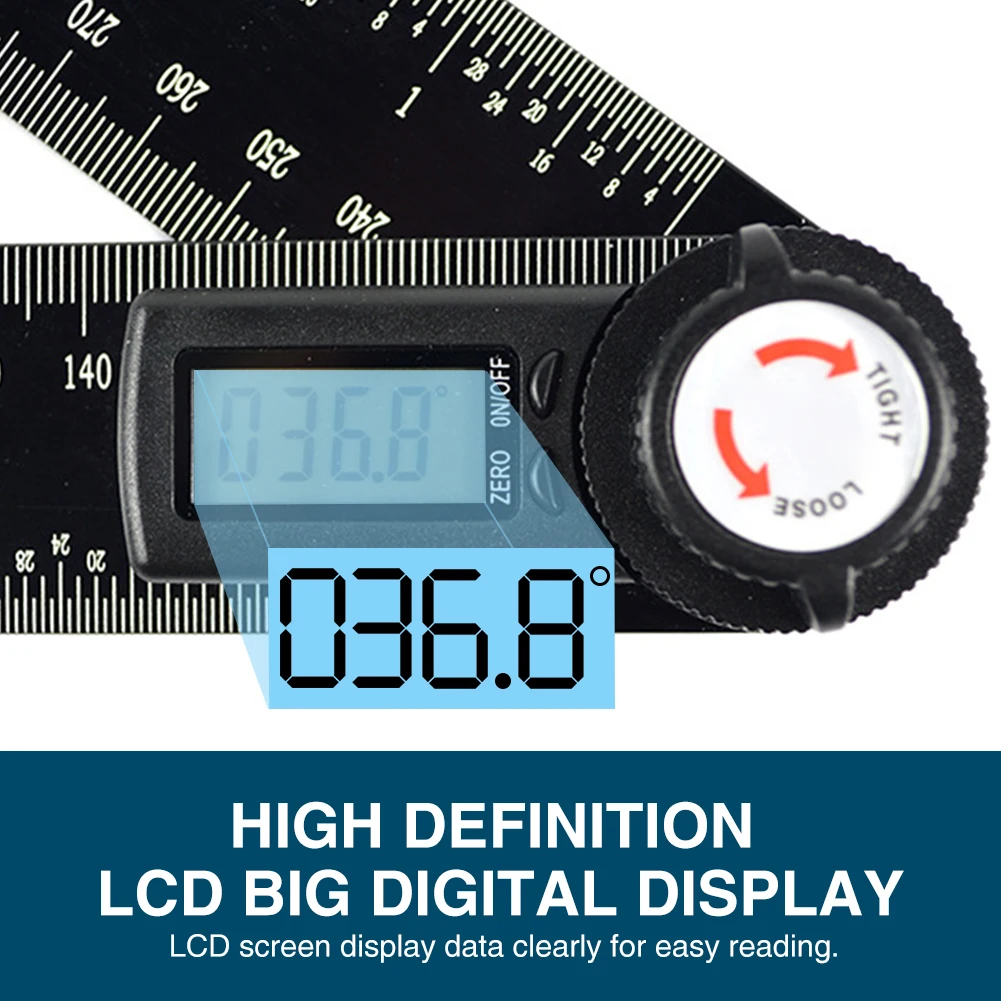 200mm Protractor Gauge Durable Measuring Tool Accurate 360 Degree Aluminum Alloy Finder Digital Angle Ruler LCD Display Portable
200mm Protractor Gauge Durable Measuring Tool Accurate 360 Degree Aluminum Alloy Finder Digital Angle Ruler LCD Display Portable