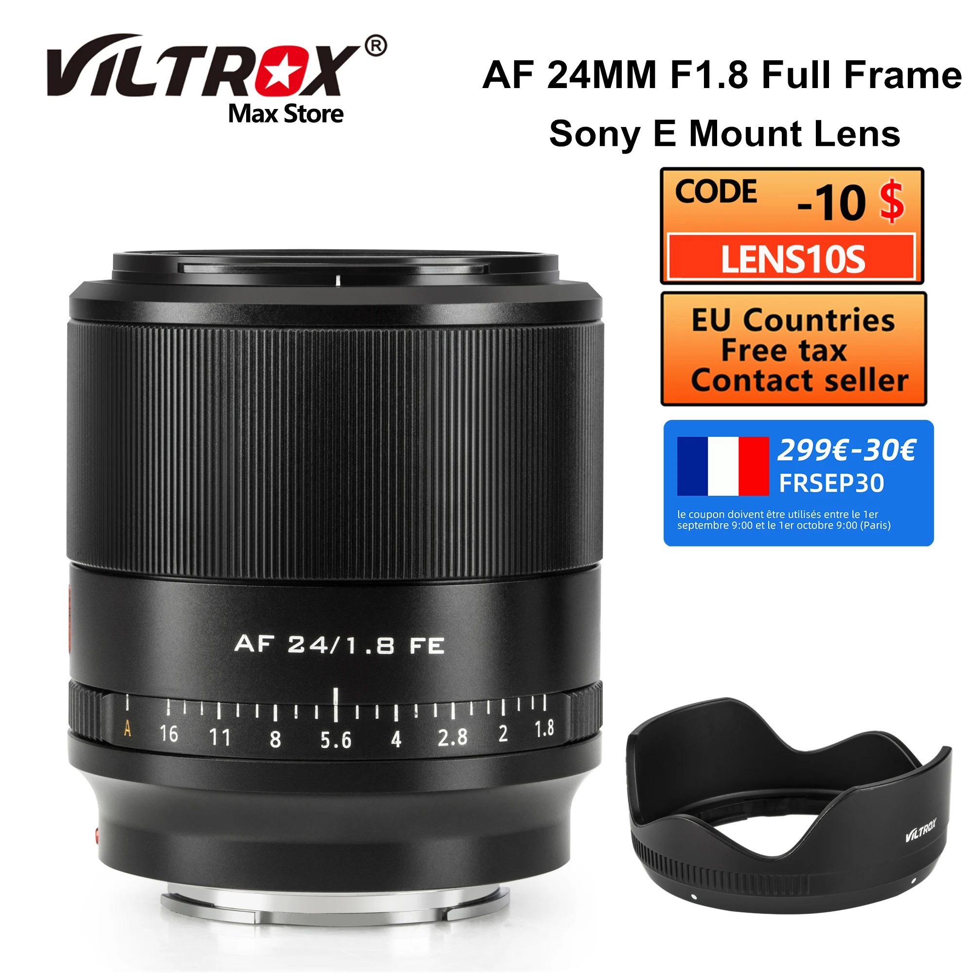 Широкоугольная полнокадровая линза VILTROX 24 мм F1.8 с автофокусом, для портретной диафрагмы Камеры Sony E Mount APS-C, A6600 A7RII
Широкоугольная полнокадровая линза VILTROX 24 мм F1.8 с автофокусом, для портретной диафрагмы Камеры Sony E Mount APS-C, A6600 A7RII