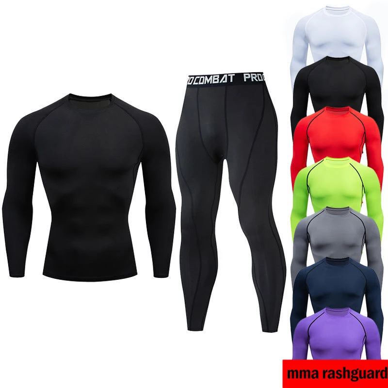 Комплекты мужских футболок и брюк Jiu jitsu gi Rashguard Mma Bjj GI Muay Thai боксерские Футболки с