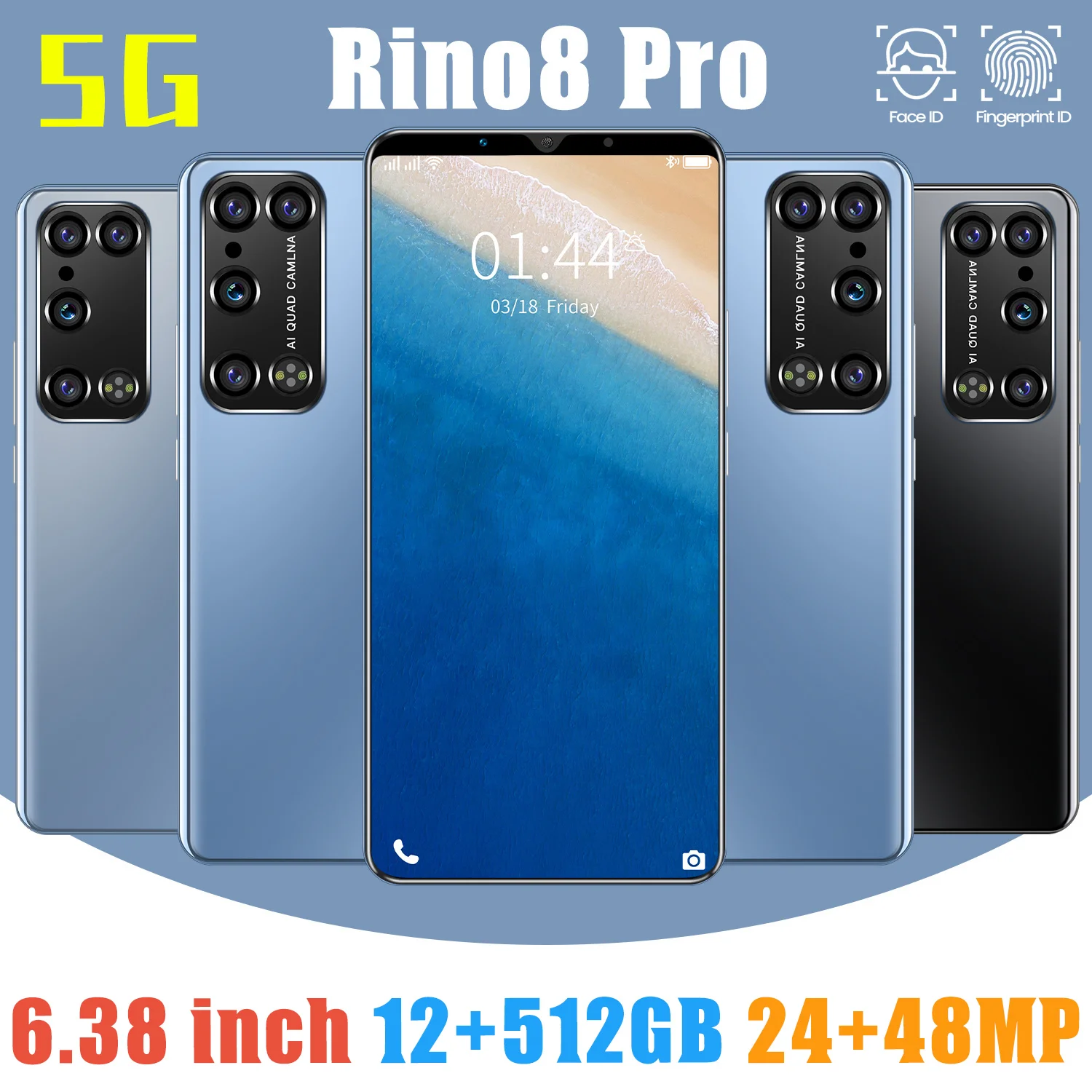 New Arrival Rino8 Pro 5000MAH Battery 1080*2320 6.38Inch Full Screen 12+512GB 10 Core MTK6889 24+48MP Dual SIM Android10 Face ID
New Arrival Rino8 Pro 5000MAH Battery 1080*2320 6.38Inch Full Screen 12+512GB 10 Core MTK6889 24+48MP Dual SIM Android10 Face ID