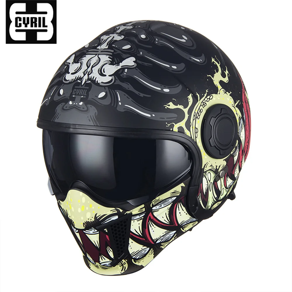 CYRIL ALIEN Motorcycle Helmet Full Face Open Face Convertible Modular Combination Half Helmet WARRIOR Cruiser Biker DOT ECE
CYRIL ALIEN Motorcycle Helmet Full Face Open Face Convertible Modular Combination Half Helmet WARRIOR Cruiser Biker DOT ECE