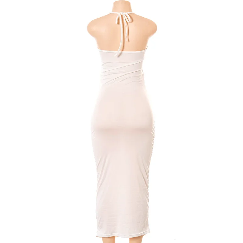 2021 Summer New Women's Clothing Pure Color Halter Lace-up Backless Hollow Pleated Temperament Long Dress Pencil Skirt
2021 Summer New Women's Clothing Pure Color Halter Lace-up Backless Hollow Pleated Temperament Long Dress Pencil Skirt