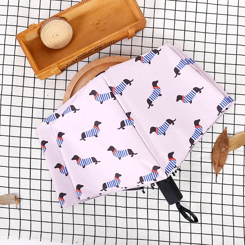 Striped Dog Umbrella Pocket Umbrella Three Folding Fresh Party Streak Dogs Parasol Sunny Rainy Pink Umbrellas For Women
Striped Dog Umbrella Pocket Umbrella Three Folding Fresh Party Streak Dogs Parasol Sunny Rainy Pink Umbrellas For Women
