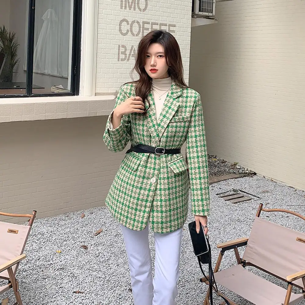 2022 Autumn High Street Houndstooth Blazer Warm Winter Jacket for Chic Woman Tweed Long Sleeve Thick Loose Padded Blazer Outwear
2022 Autumn High Street Houndstooth Blazer Warm Winter Jacket for Chic Woman Tweed Long Sleeve Thick Loose Padded Blazer Outwear