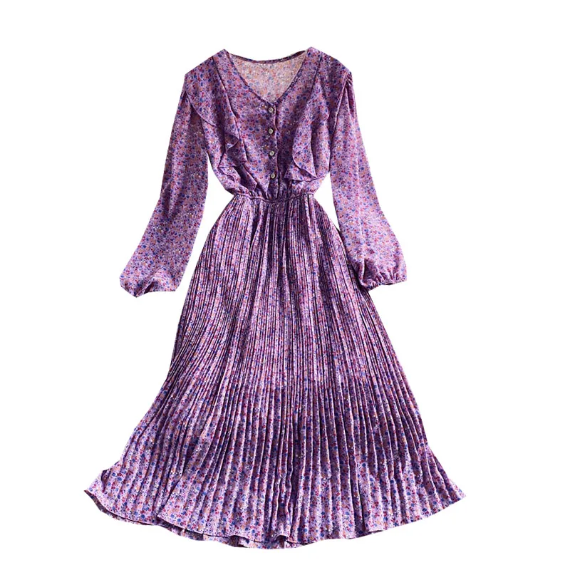 temperament v-neck floral chiffon pleated dress long-sleeved accept show thin waist falbala big pendulum color dress
temperament v-neck floral chiffon pleated dress long-sleeved accept show thin waist falbala big pendulum color dress