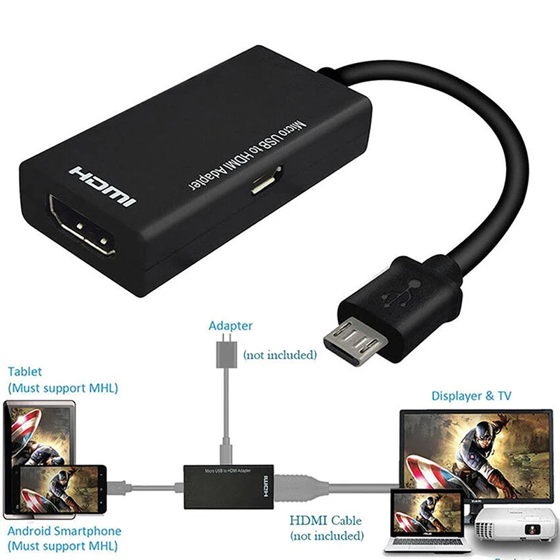 Кабель-адаптер Micro USB 2 0 к HDMI HDTV TV HD для сотового телефона Samsung LG S7 | Электроника