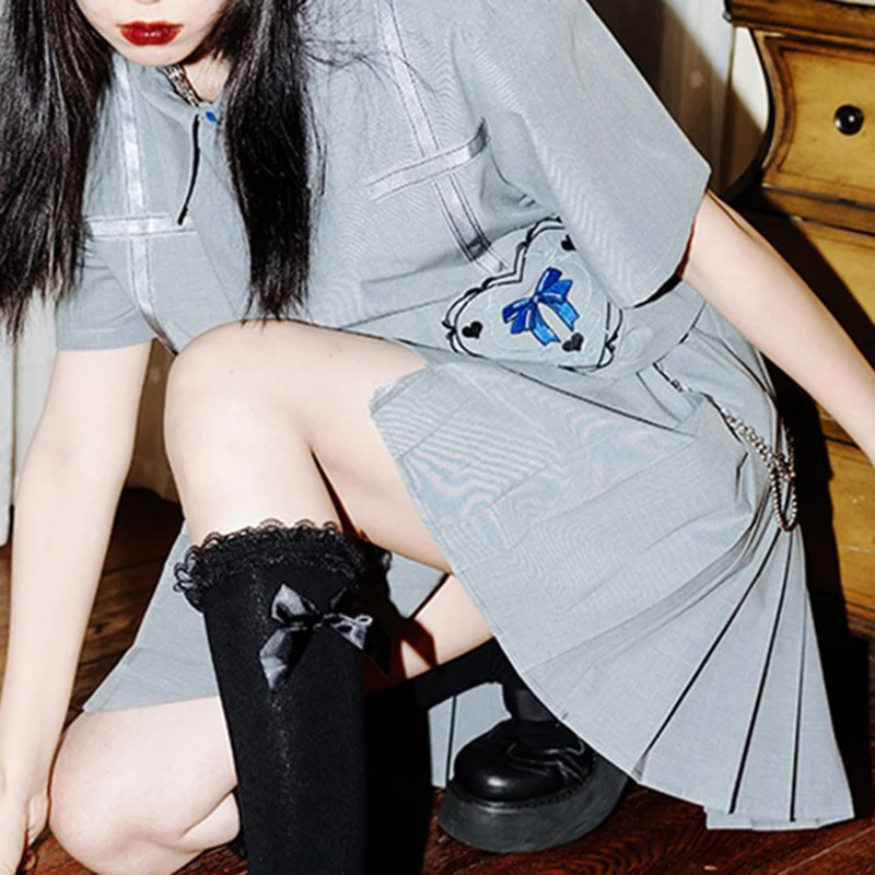 GALCAUR Embroidery Two Piece Set For Women Lapel Collar Short Sleeve Tops High Waist Ruched Mini Skirt Solid Sets Female 2021
GALCAUR Embroidery Two Piece Set For Women Lapel Collar Short Sleeve Tops High Waist Ruched Mini Skirt Solid Sets Female 2021