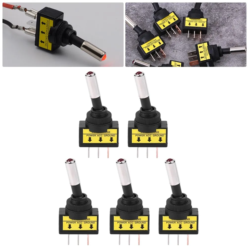 5Pcs 12V 20A Car Auto Red LED Light Toggle Rocker Switch 3Pin SPST ON/OFF For Cars Boats Motorcycles Electronic Modification
5Pcs 12V 20A Car Auto Red LED Light Toggle Rocker Switch 3Pin SPST ON/OFF For Cars Boats Motorcycles Electronic Modification