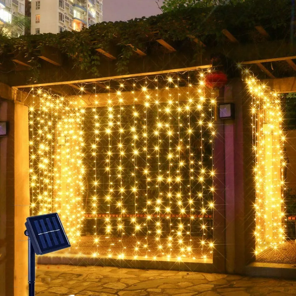 Christmas Decoration 3MX2M Solar Powered Fairy String Lights Outdoor Waterproof Garland LED Curtain for Wedding New Year Party
Christmas Decoration 3MX2M Solar Powered Fairy String Lights Outdoor Waterproof Garland LED Curtain for Wedding New Year Party