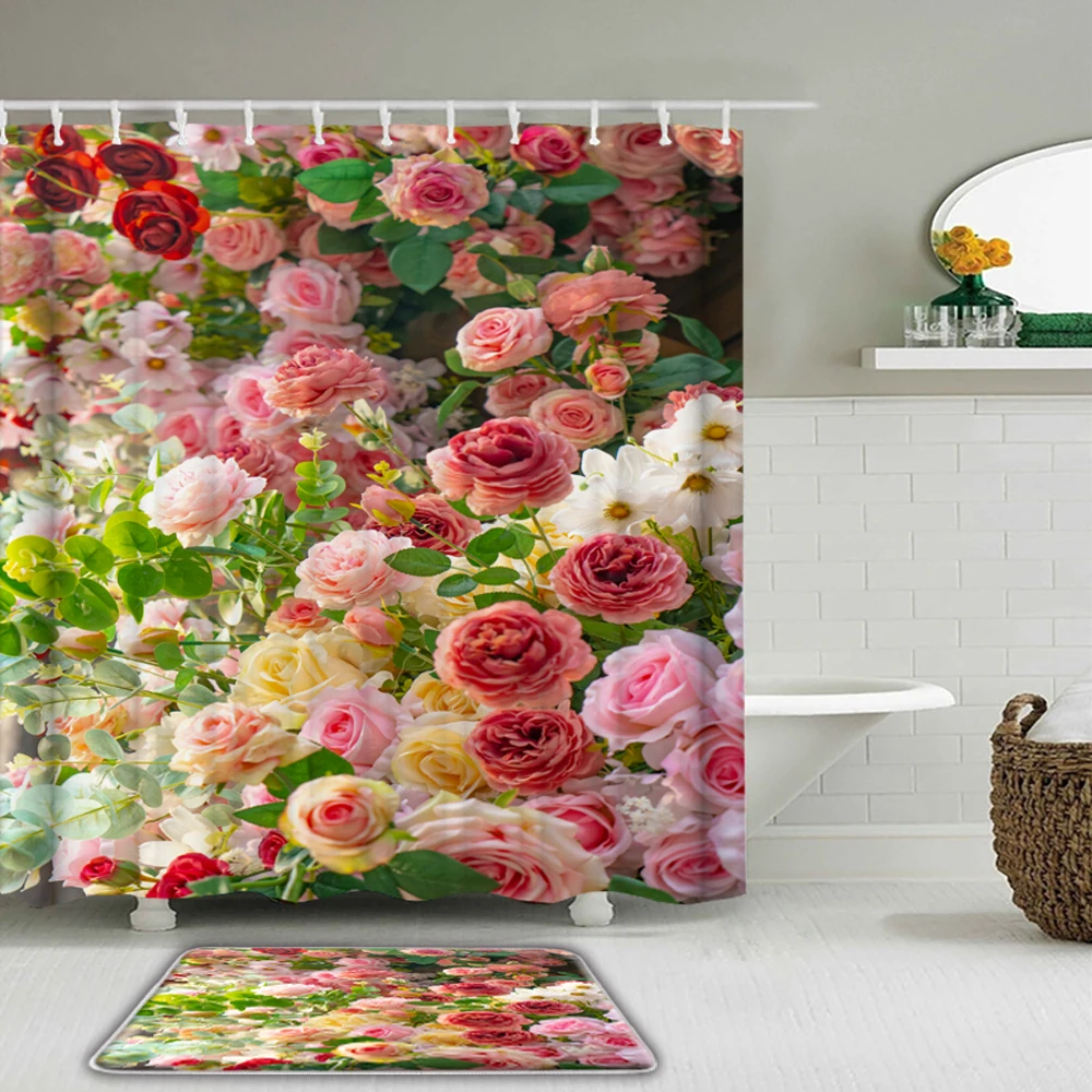 3D Idyllic Flowers Shower Curtains Set Waterproof Bathroom Curtains with Hooks Anti-slip Bath Mat Rugs Toilet Home Decor
3D Idyllic Flowers Shower Curtains Set Waterproof Bathroom Curtains with Hooks Anti-slip Bath Mat Rugs Toilet Home Decor