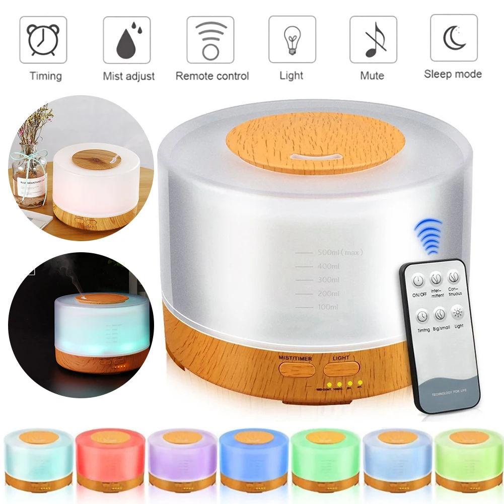 Air Humidifier Essential Oil Diffuser 500ML Ultrasonic Cold Mist Generator Air Purifier Remote Control Aroma Diffuser for Office
Air Humidifier Essential Oil Diffuser 500ML Ultrasonic Cold Mist Generator Air Purifier Remote Control Aroma Diffuser for Office
