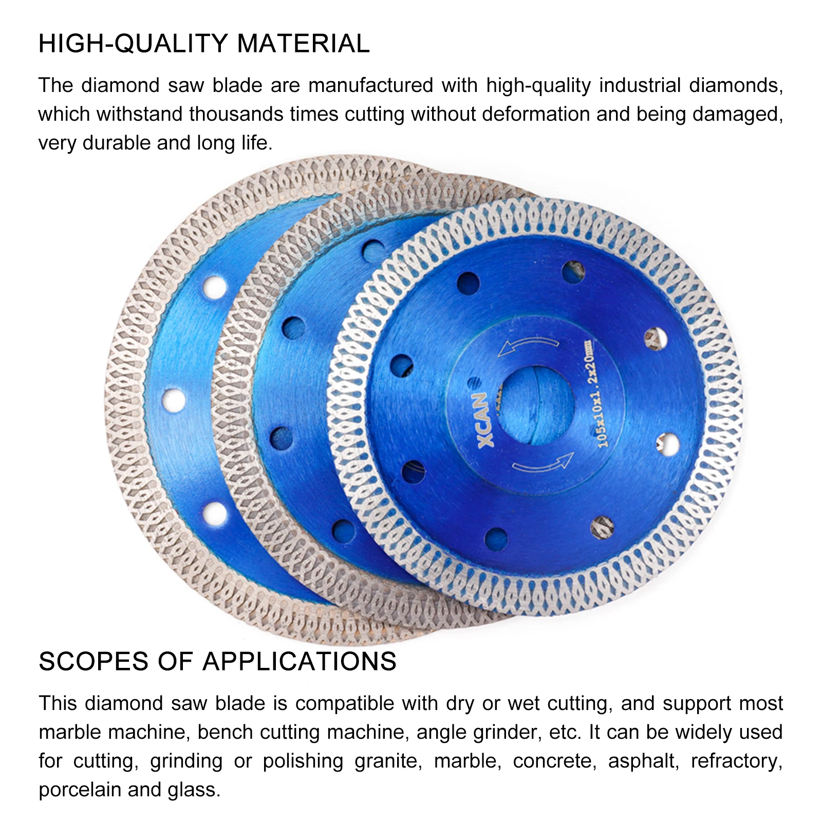 1pc 105/115/125mm Diamond Saw Blade For Porcelain Tile Ceramic Dry/Wet Cutting Stone Cut off Saw Blade Diamond Cutting Disc
1pc 105/115/125mm Diamond Saw Blade For Porcelain Tile Ceramic Dry/Wet Cutting Stone Cut off Saw Blade Diamond Cutting Disc