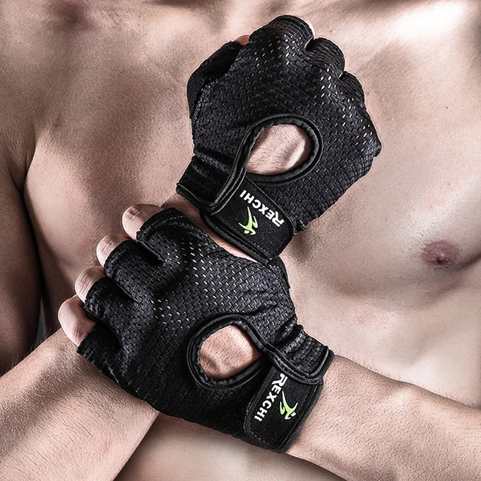 

Перчатки для фитнеса для мужчин и женщин, тонкие дышащие Нескользящие митенки с закрытыми пальцами, для занятий в спортзале, тяжелой атлети...
