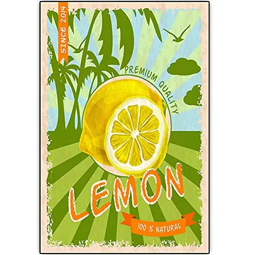 Original Vintage Design Natural Lemon Tin Metal Signs Wall Art | Thick Tinplate Print Poster Wall Decoration for Farm/Kitchen
Original Vintage Design Natural Lemon Tin Metal Signs Wall Art | Thick Tinplate Print Poster Wall Decoration for Farm/Kitchen