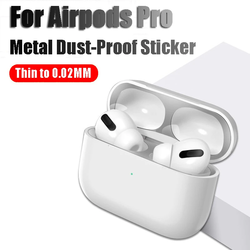 Для Apple AirPods Pro металлическая Пылезащитная Защитная Наклейка для наушников