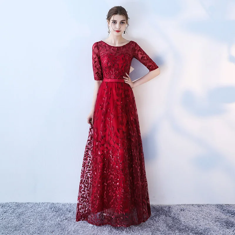Women's long evening dress plus size O neck HALF sleeve SEQUINED formal prom event dress RED sexy cocktail wedding party dress
Women's long evening dress plus size O neck HALF sleeve SEQUINED formal prom event dress RED sexy cocktail wedding party dress