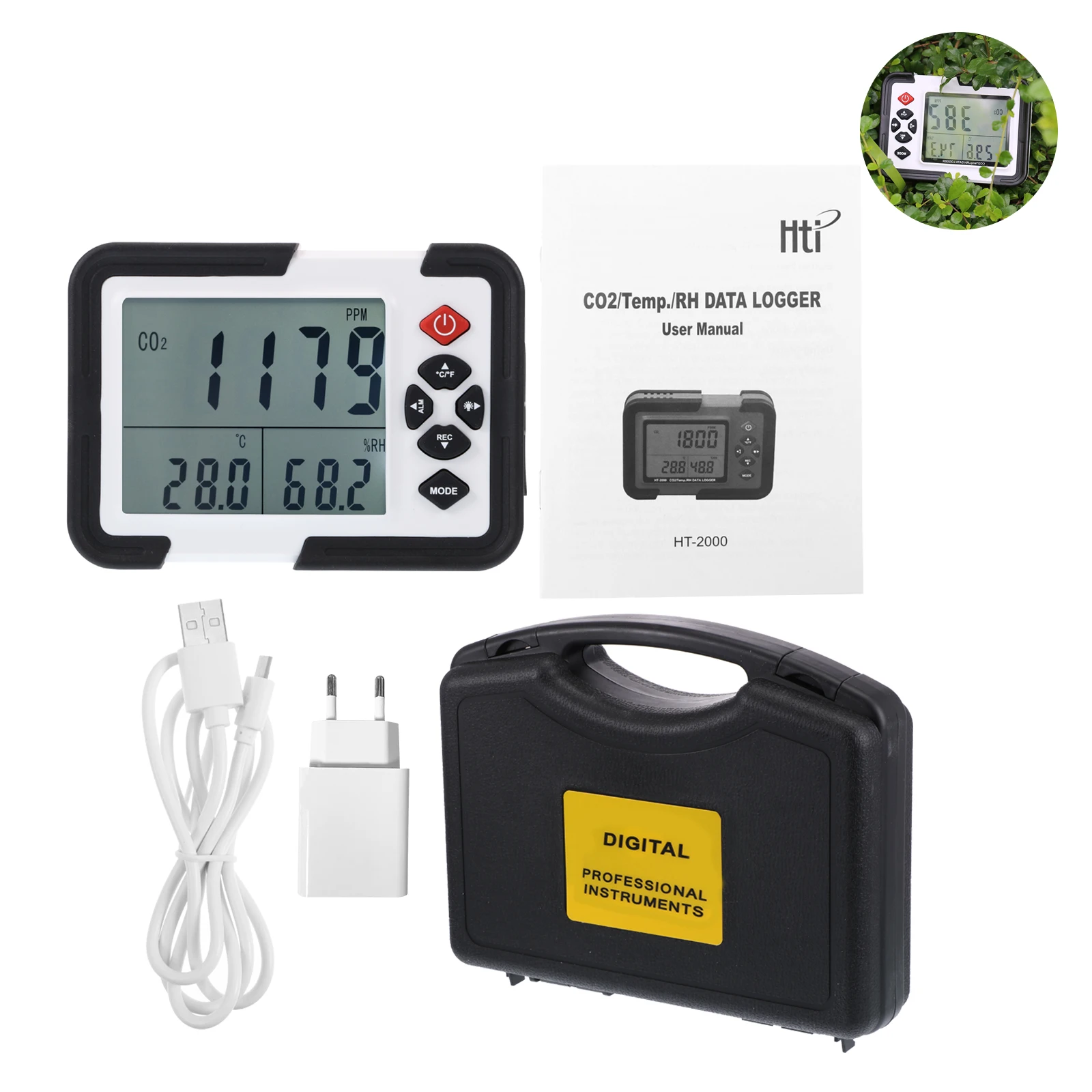 HT-2000 LCD Display Carbon Dioxide Gas Detector Multifunctional Air Quality Detector Dioxide Data Logger Gas Analyzer Monitor
HT-2000 LCD Display Carbon Dioxide Gas Detector Multifunctional Air Quality Detector Dioxide Data Logger Gas Analyzer Monitor