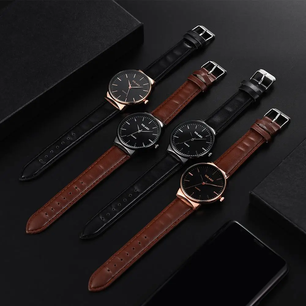 YOLAKO Luxurious Casual Watch Men Quartz Watches Clock Wristwatch Business Leather Band Analog Wrist Watches mens top brand 2019
YOLAKO Luxurious Casual Watch Men Quartz Watches Clock Wristwatch Business Leather Band Analog Wrist Watches mens top brand 2019