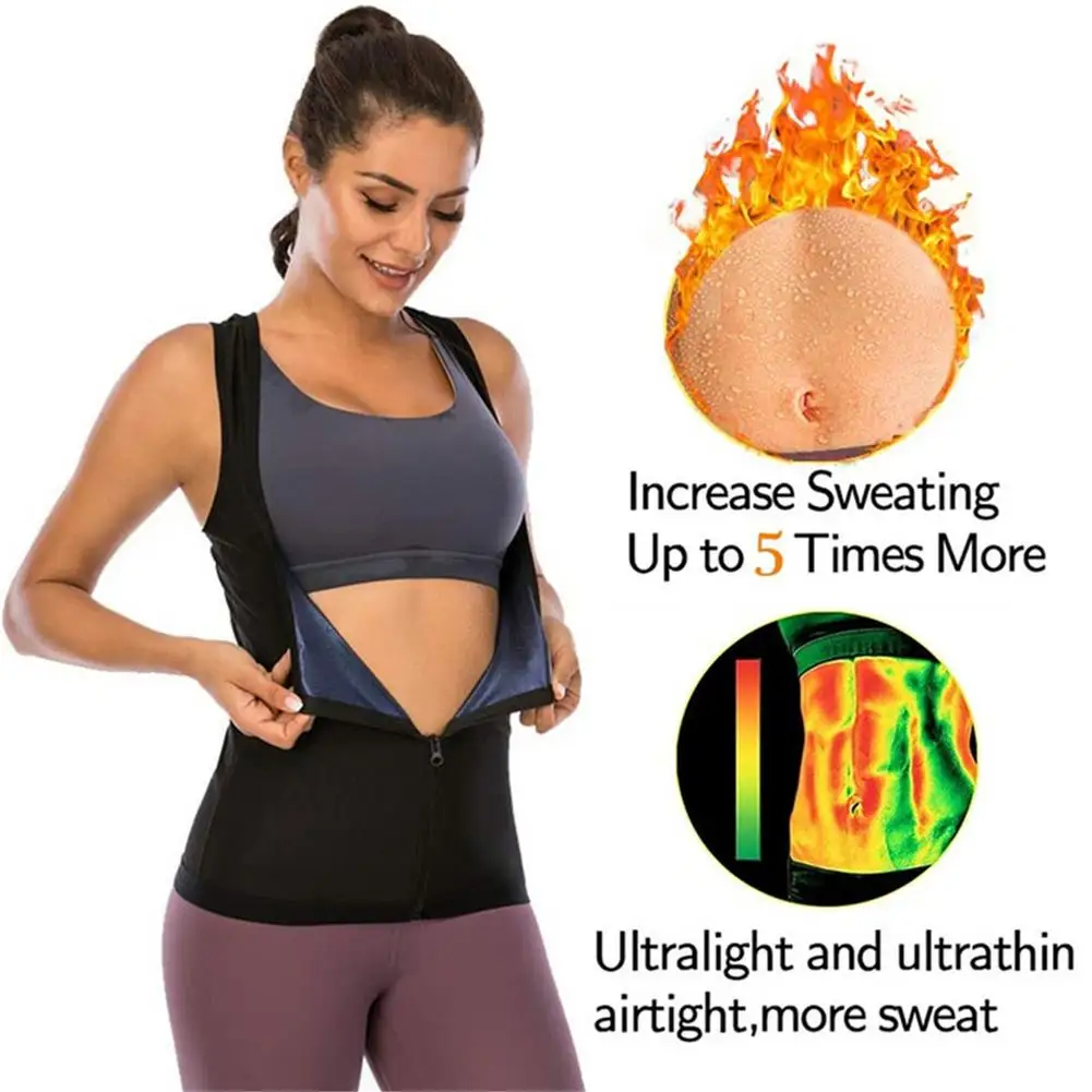 Women Sauna Sweat Vest Corset Waist Trainer Sauna Suit Tank Top Zipper Weight Loss Body Shaper Workout Shirt for Running sports
Women Sauna Sweat Vest Corset Waist Trainer Sauna Suit Tank Top Zipper Weight Loss Body Shaper Workout Shirt for Running sports