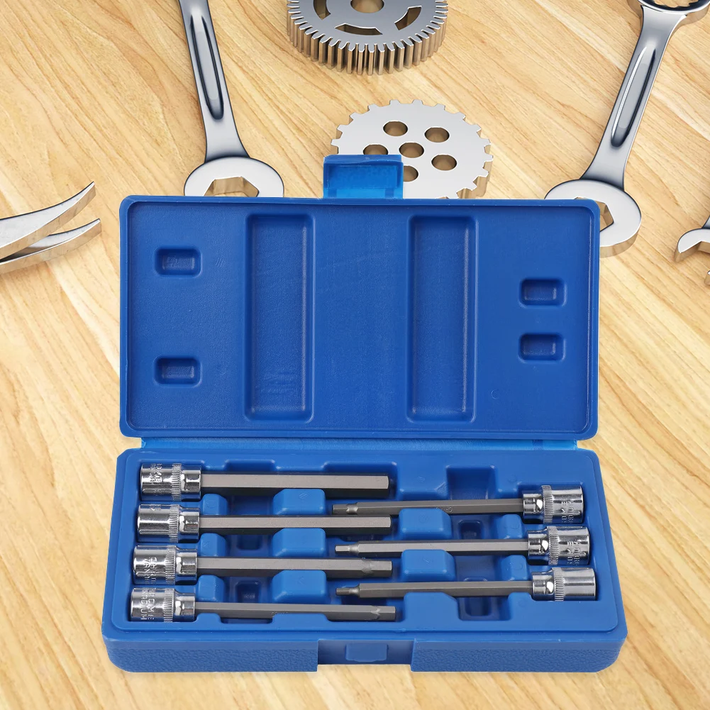 7pcs 3/8 inch Hexagon Extension Holder Adapter with Plastic Storage Box Wrench Spanner Sleeve for Hard-to-reach Area
7pcs 3/8 inch Hexagon Extension Holder Adapter with Plastic Storage Box Wrench Spanner Sleeve for Hard-to-reach Area