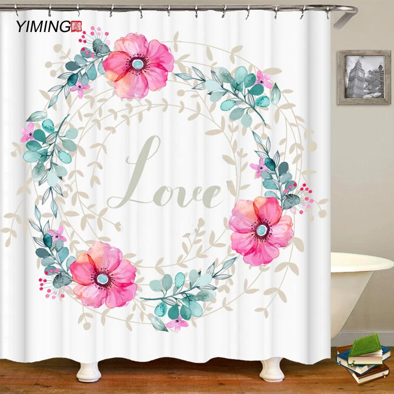 200x180cm bathroom waterproof shower curtain simple pink peach blossom flower printing polyester waterproof curtain with hook
200x180cm bathroom waterproof shower curtain simple pink peach blossom flower printing polyester waterproof curtain with hook