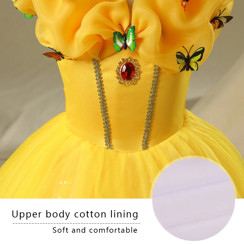 Girls Belle Princess Dress Children Cosplay Beauty and the Beast Costume Roll Neck Ball Gown Kids Halloween Birthday Party Dress
Girls Belle Princess Dress Children Cosplay Beauty and the Beast Costume Roll Neck Ball Gown Kids Halloween Birthday Party Dress
