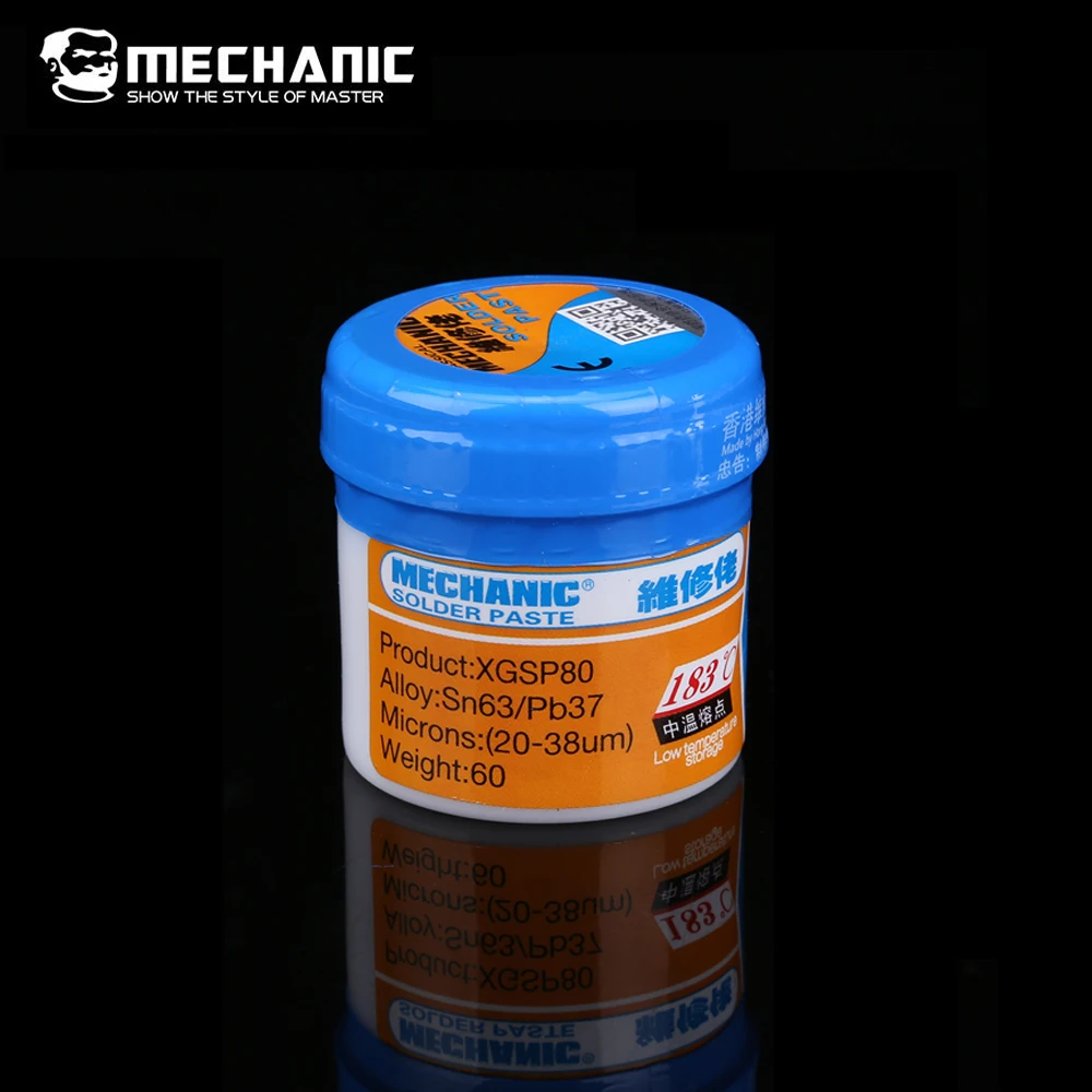 Оловянная паста MECHANIC XG-80 BGA, 60 г, инструменты для ремонта паяльной станции
Оловянная паста MECHANIC XG-80 BGA, 60 г, инструменты для ремонта паяльной станции