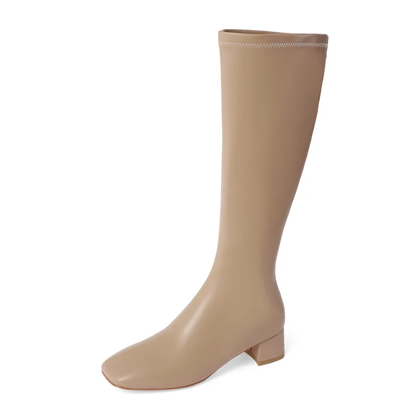 FOREADA Riding Boots Woman Med Heel Knee High Boots Block Heel Long Boots Zip Square Toe Ladies Shoes Autumn Winter Apricot 40
FOREADA Riding Boots Woman Med Heel Knee High Boots Block Heel Long Boots Zip Square Toe Ladies Shoes Autumn Winter Apricot 40