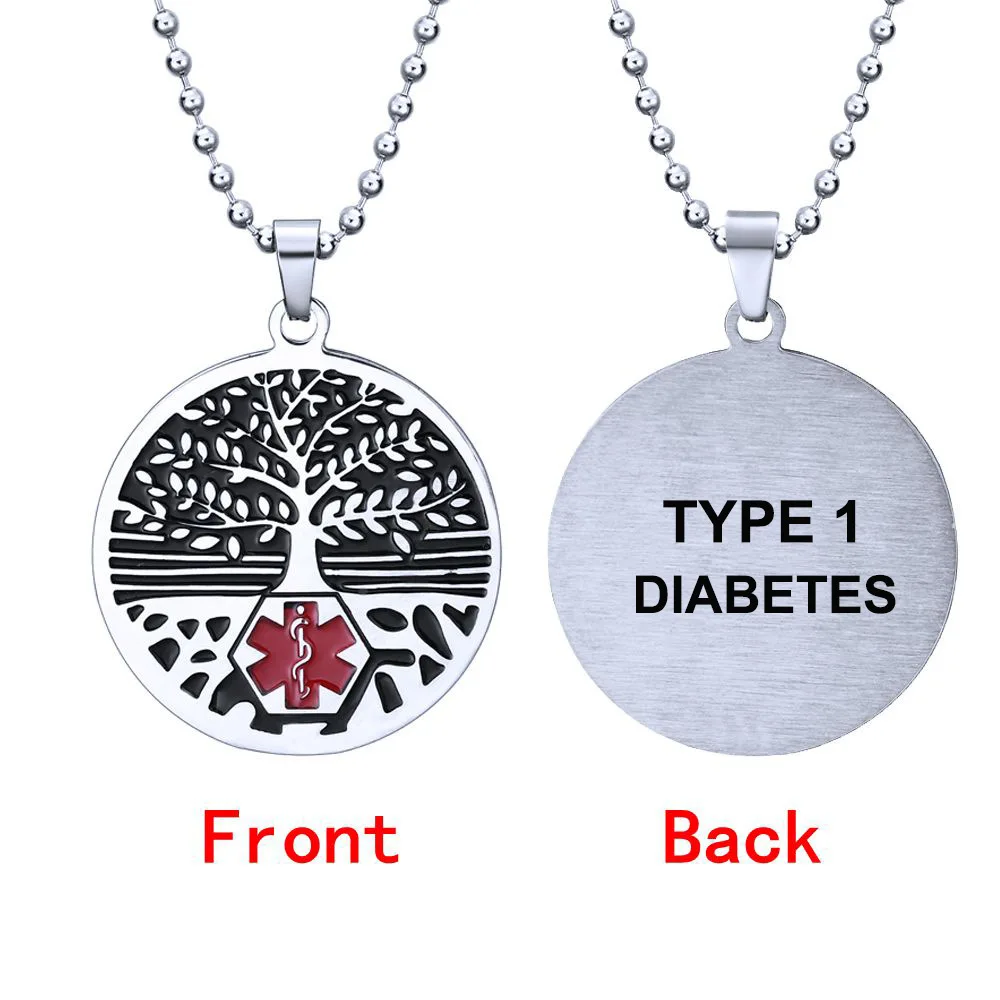Tree of Life Medical Alert Pendant Necklaces for Men Woman Stainless Steel Life-Star Type 1 Diabetes Emergency ICE SOS Jewelry
Tree of Life Medical Alert Pendant Necklaces for Men Woman Stainless Steel Life-Star Type 1 Diabetes Emergency ICE SOS Jewelry