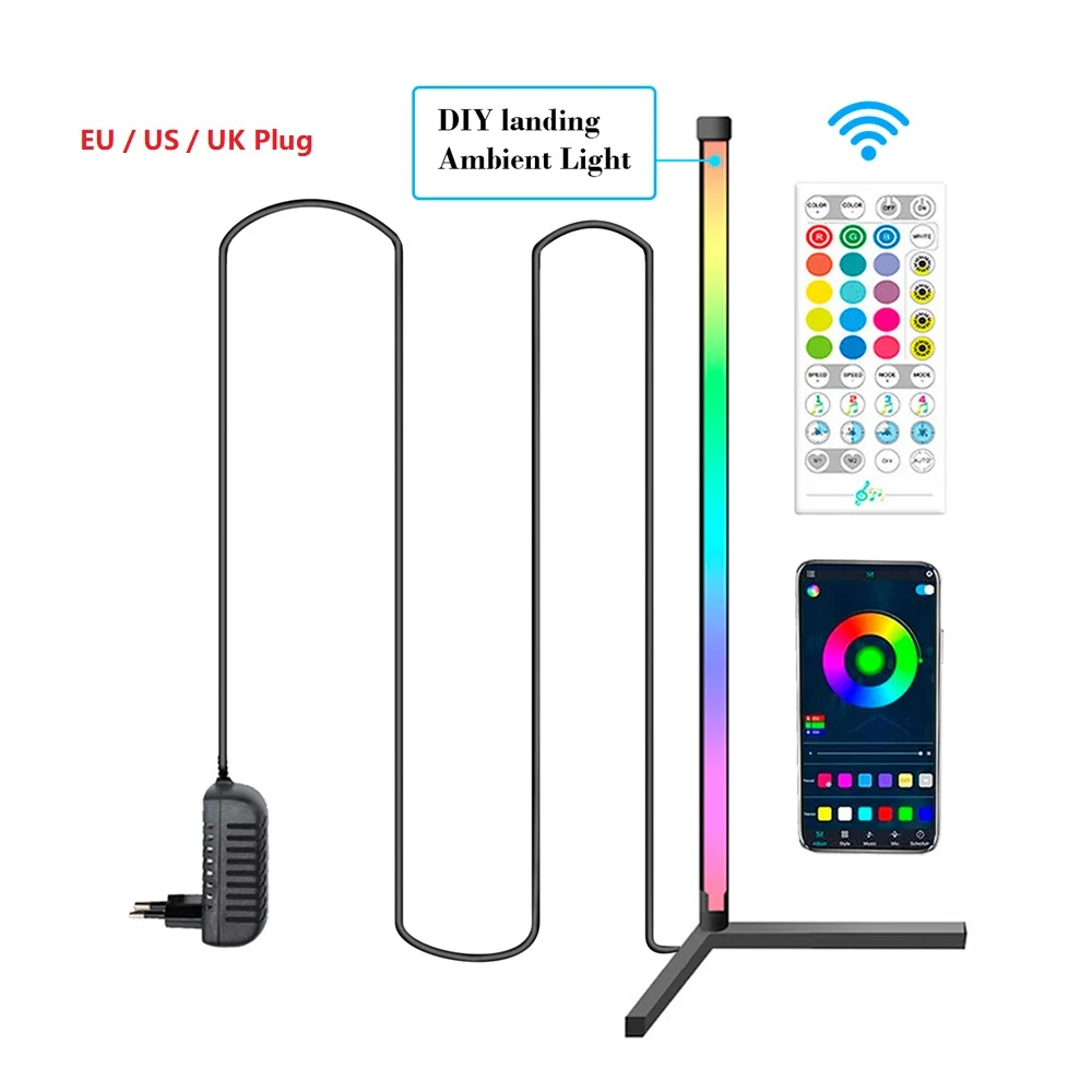 1.5m Standing Lamp RGB LED Corner Floor Lamp Home Decor Angle Light Living Room Ambient Mood Night Light Nordic Indoor Lighting
1.5m Standing Lamp RGB LED Corner Floor Lamp Home Decor Angle Light Living Room Ambient Mood Night Light Nordic Indoor Lighting