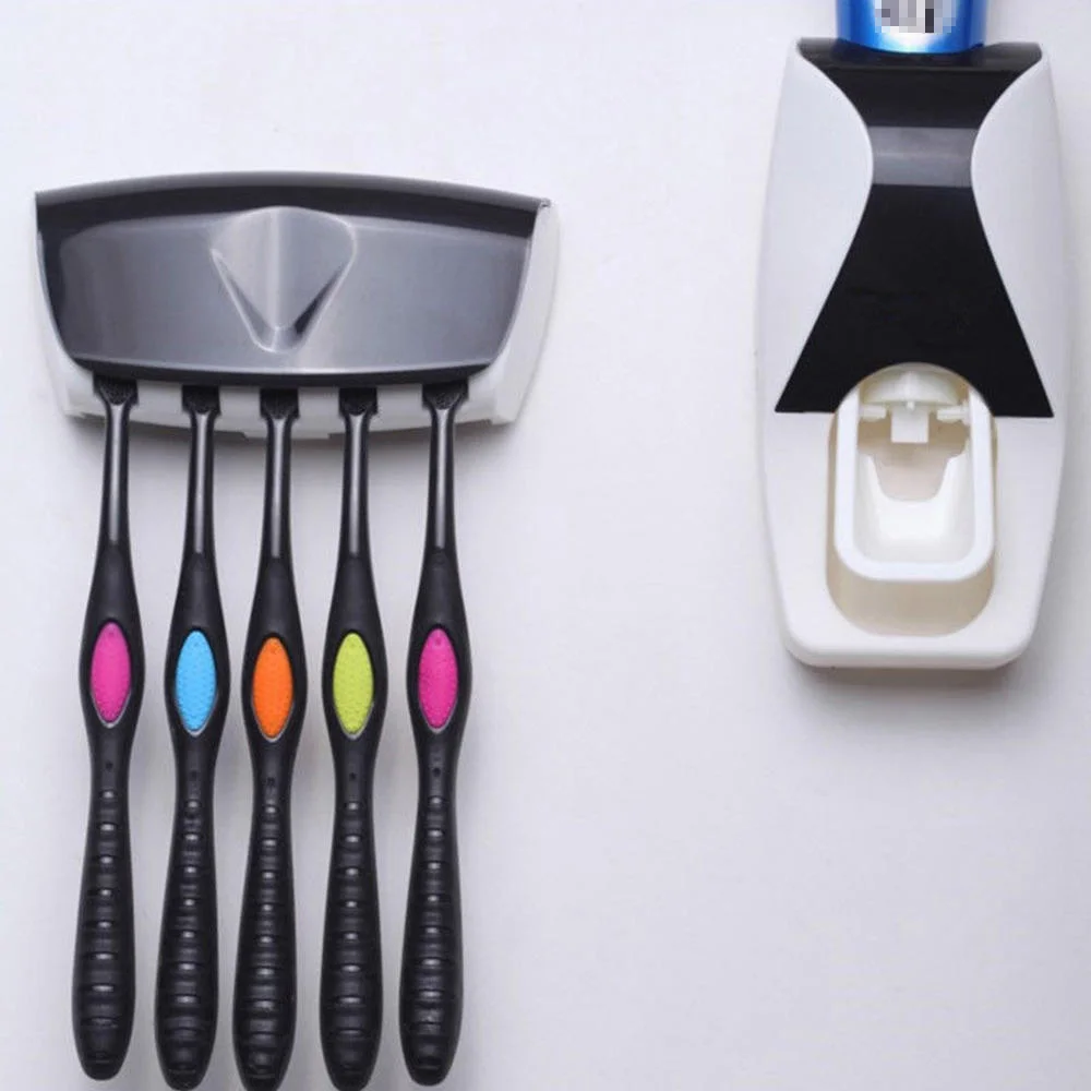 Automatic Toothpaste Dispenser Toothbrush Holder Squeezer Bathroom Shelves Bath Accessories Tooth Brush Holder Wall Mount
Automatic Toothpaste Dispenser Toothbrush Holder Squeezer Bathroom Shelves Bath Accessories Tooth Brush Holder Wall Mount